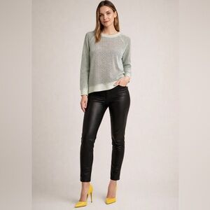 COS Women’s Mesh-Knit Top Light Green Sz S